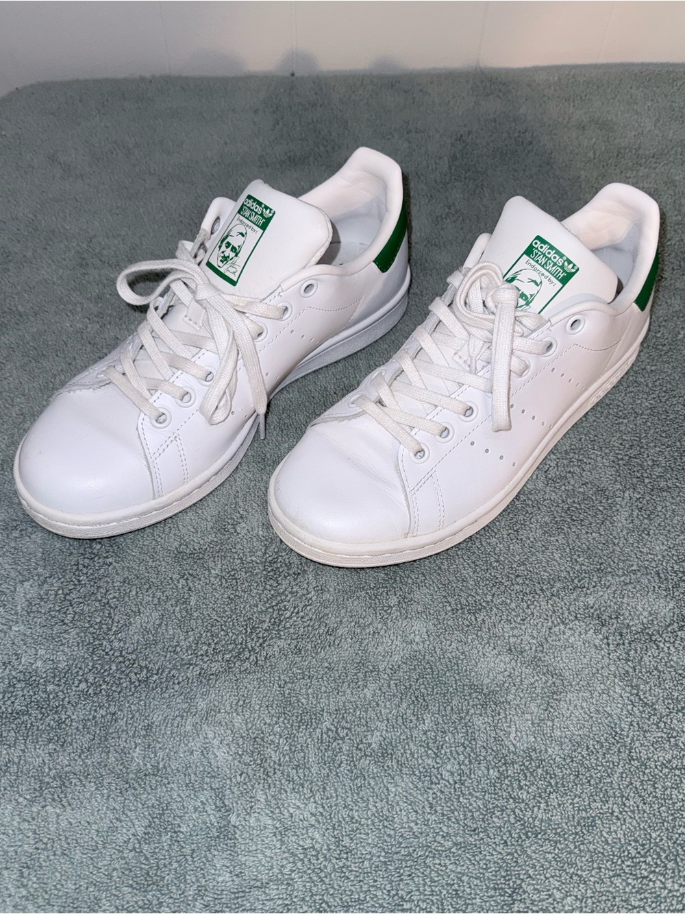 Adidas Stan Smith White Leather Sneakers Women’s Size 6.5 - Picture 3 of 6